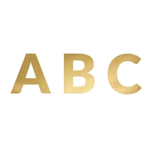 Banner alphabet, oro, 14 cm (1 confezione / 63 pezzi)