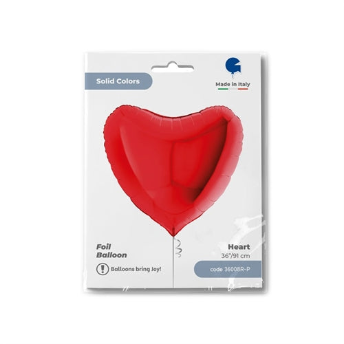 Mylar cuore rosso 36"