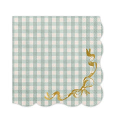 Tovaglioli a quadretti con fiocco, 33x33 cm, mix 12 pz