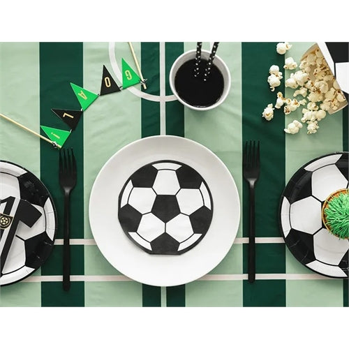 Tovaglioli a forma di pallone da calcio, 13,5 cm (1 confezione / 20 pezzi)