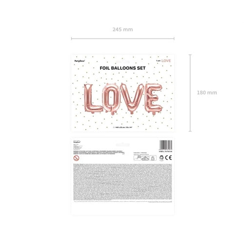 Palloncino foil love, 140x35cm, oro rosa