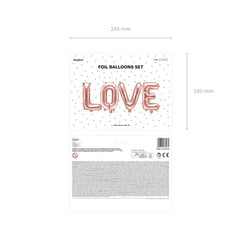 Palloncino foil love, 140x35cm, oro rosa