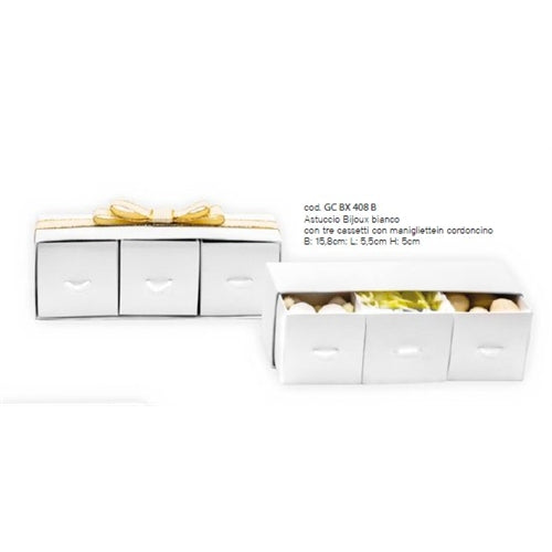 Scatolina bijoux con tre cassetti 15,8 x 5,5 x 5