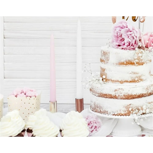 Candele pastello in cera bianche 24 cm