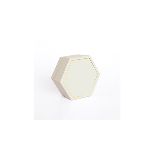 Scatolina esagonale 2 scomparti fondo/coperchio 8x8x4 cm