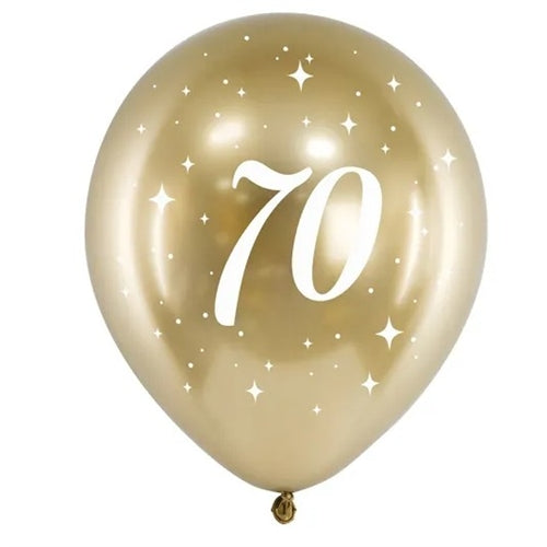Blister palloncini cromo oro 70 anni 6 pz