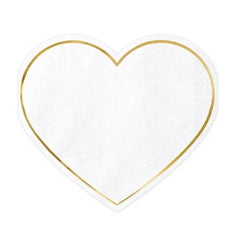 Tovaglioli a forma di cuore, 14,5x12,5 cm (1 confezione / 20 pezzi)
