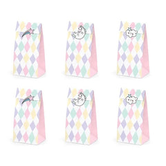 Sacchetti per dolcetti unicorno (1 confezione / 6 pezzi)
