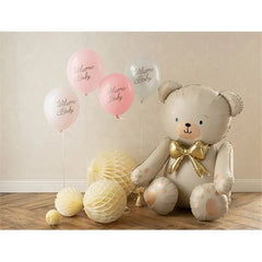 Palloncini 30 cm, welcome baby, mix rosa (1 confezione / 6 pezzi)
