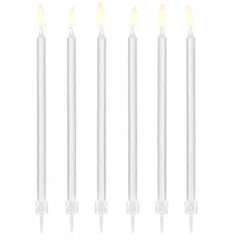 Candele bianche a stelo 14 cm 12 pz