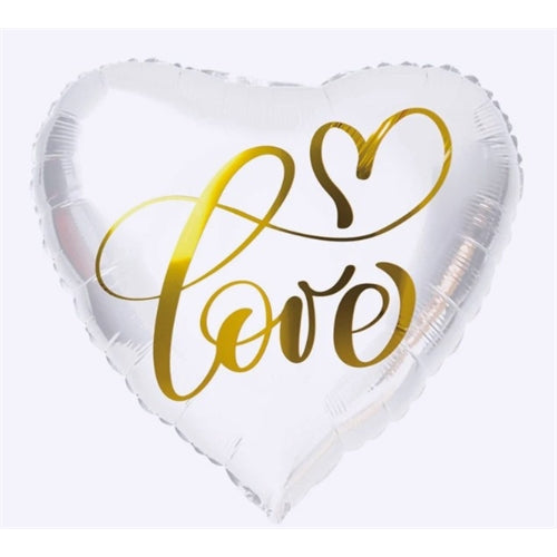 Mylar a cuore 18" scritta love oro
