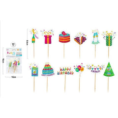 Stuzzicadenti decorati per dolci h. 9,5 cm