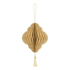Lanterna decorativa a nido d'ape in carta, beige, 13,2x15cm