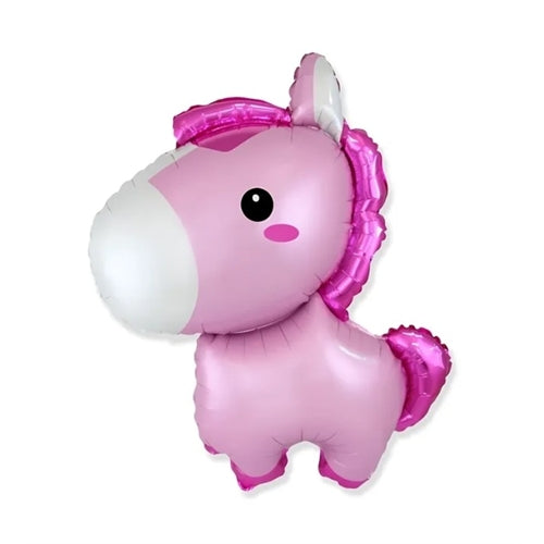 Mylar pony rosa supershape 34"
