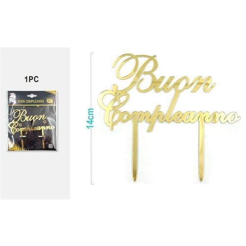 Cake topper per torta buon compleanno