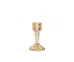 Candelabro in vetro rigato champagne perlato 11 cm