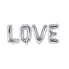 Palloncino foil love, 140x35cm, argento