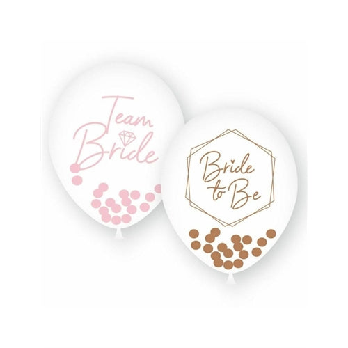 Blister 6 pz bride to be confetti latex balloons
