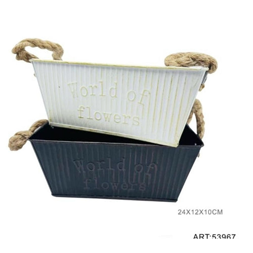 Vaso in ferro diversi colori 24 cm x 10 cm x 12 cm