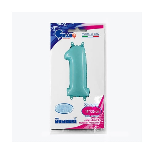 Palloncino 14" mylar numero celeste