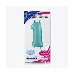 Palloncino 14" mylar numero celeste