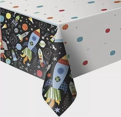 Tovaglia tema spazio in plastica 137x213 cm