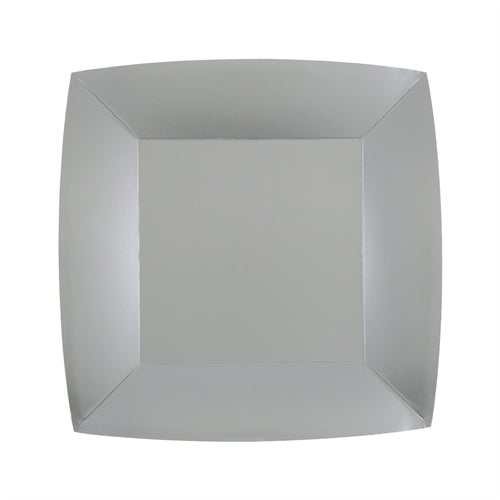 Piatti quadrati argento – 18 × 18 cm – 10 pz