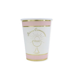 Bicchieri comunione rosa chic 8 pz