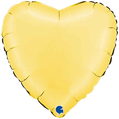 Palloncino 18" mylar cuore giallo banana satinato