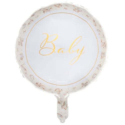 Palloncino foil baby avorio & oro 45 cm