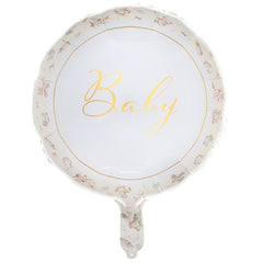 Palloncino foil baby avorio & oro 45 cm