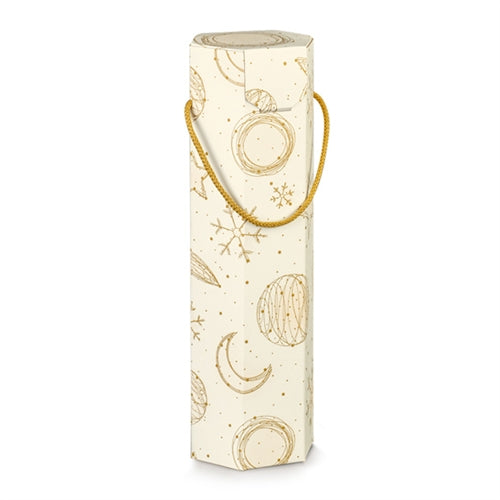 Porta bottiglie esagonali stampe bianco/oro 95x95x355