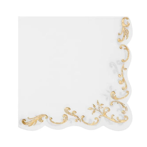 Tovaglioli decorativi, 33x33 cm, bianchi (1 confezione / 12 pezzi)
