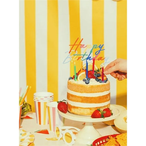 Decorazione per torta "happy birthday", 18x16,5 cm, assortimento misto.