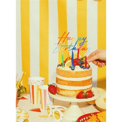 Decorazione per torta "happy birthday", 18x16,5 cm, assortimento misto.