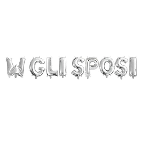 Mylar kit festone w gli sposi argento 14"