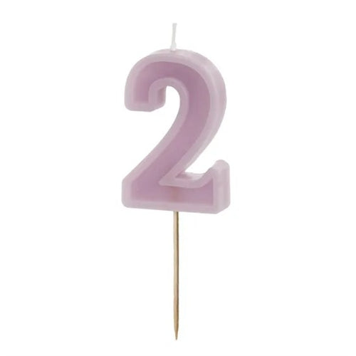 Candela di compleanno numero viola, 6 cm