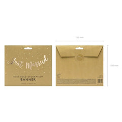 Banner just married, oro rosa, 20x77cm