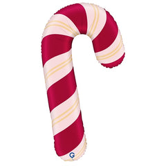 Palloncino in foil 41" super shape candy cane rosa e ciliegia satinato