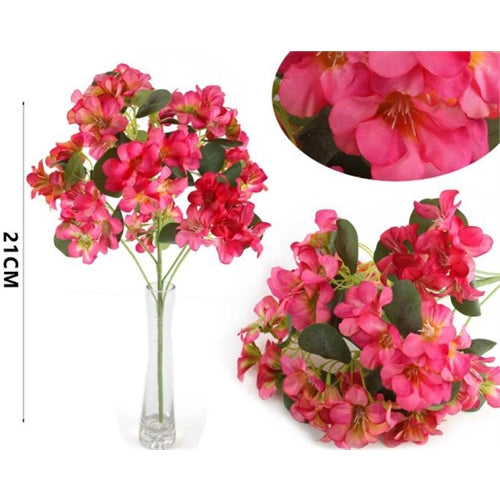 Bouquet fiori artificiali rosa/fucsia h. 21 cm