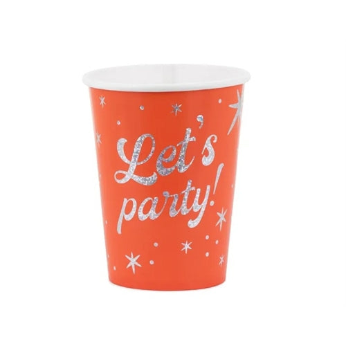 Bicchieri "festeggiamo!", 250 ml, arancione (1 confezione / 6 pezzi)