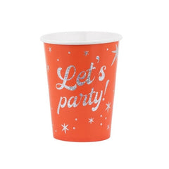 Bicchieri "festeggiamo!", 250 ml, arancione (1 confezione / 6 pezzi)