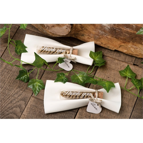Tubetto portaconfetti “thank you” con tappo in sughero