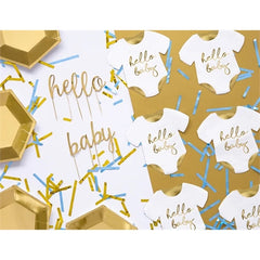 Tovaglioli tutina per neonato - hello baby, bianco, 16x16cm