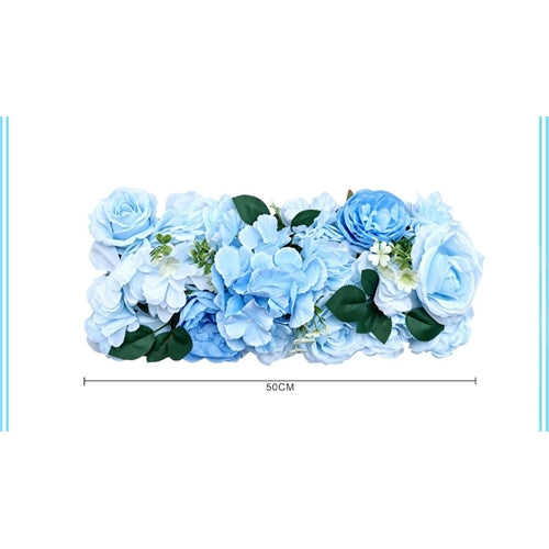 Pannello floreale azzurro con rose e ortensie – 50 cm