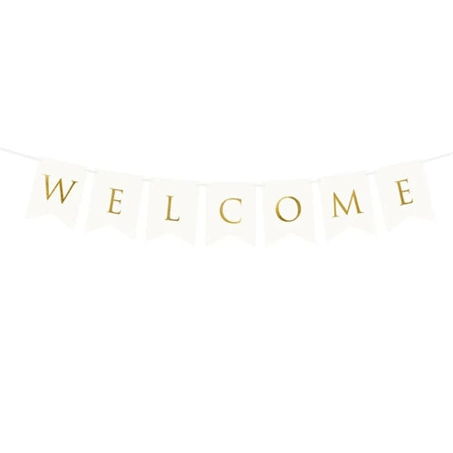 Banner welcome, bianco, 15 x 95 cm