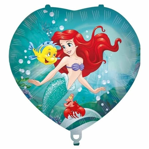 Palloncino in foil 18" cuore sirenetta ariel "courius mermaid"
