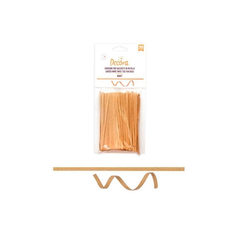 Laccetti per chiusura sacchetti 12 cm - kraft 1000pz.