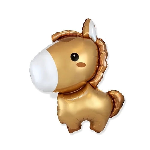 Mylar pony marrone supershape 34"