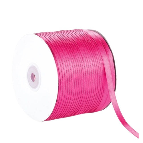 Nastro raso 3 mm x 100 mt rosa neon 34